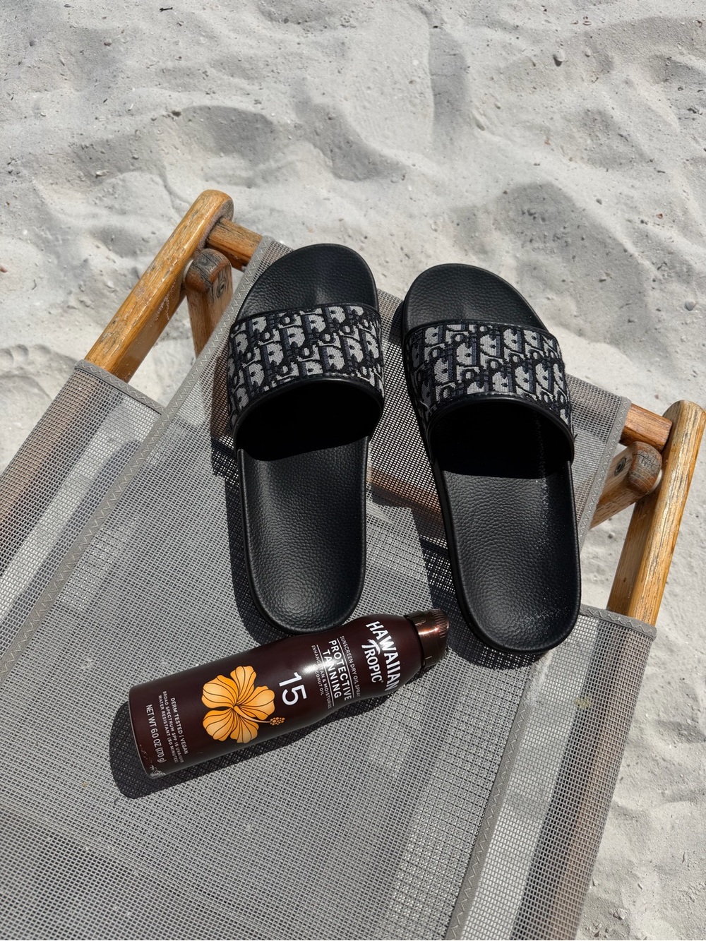 Dior Black Monogram Slide Sandals
